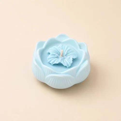 Bougie fleur de lotus artisanale – Décoration parfumée en jesmonite