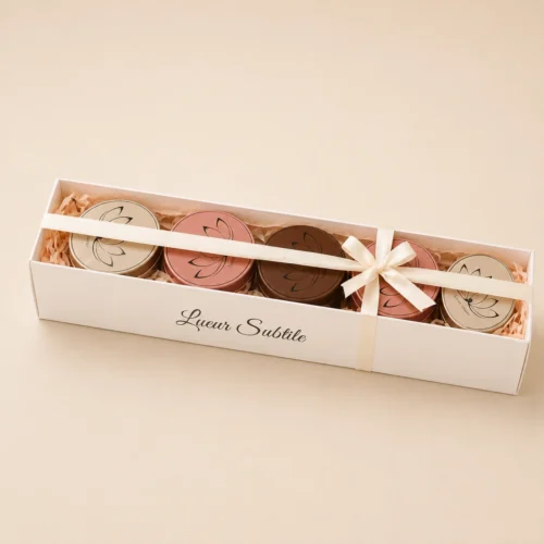 Coffret de 5 bougies parfumées artisanales – Collection Signature Lueur Subtile