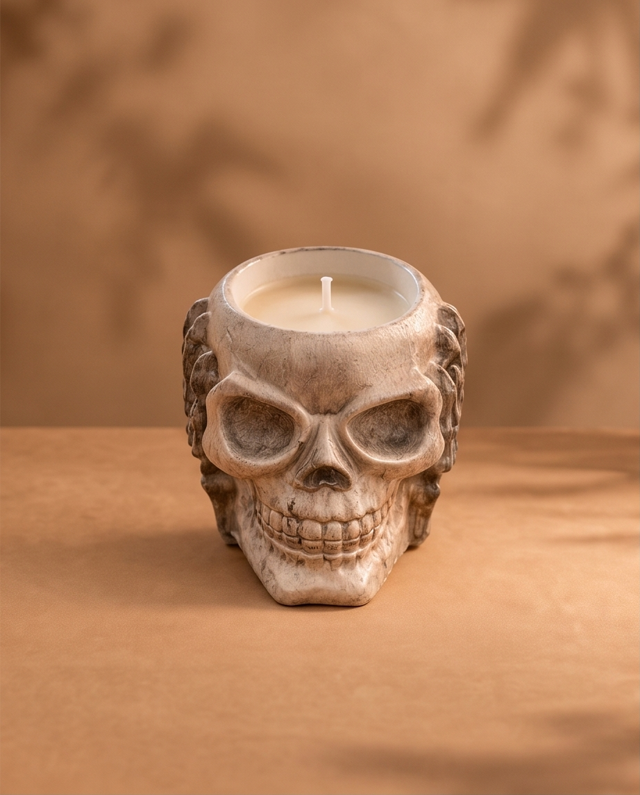 Bougie Tête de Mort – Nuit Ambrée – Image 4