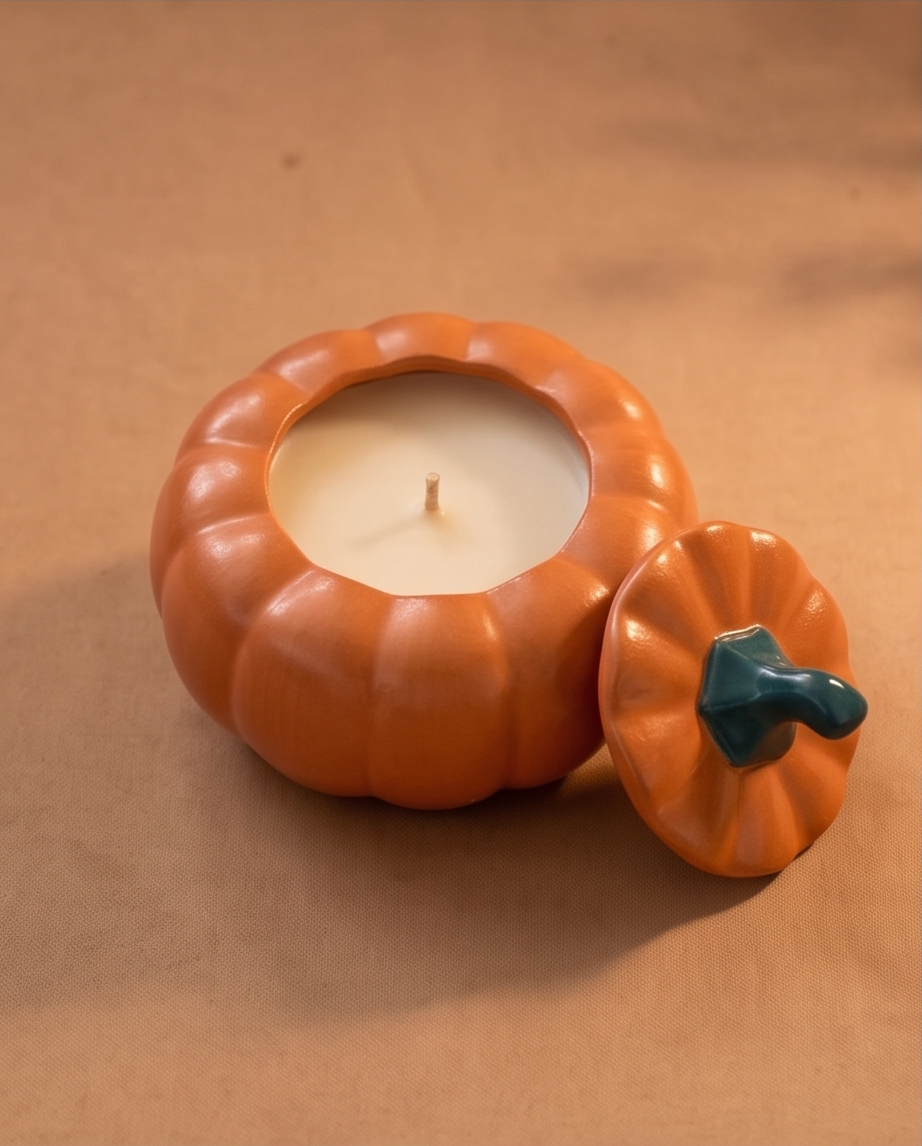Bougie Mini Citrouille Cuivrée – Image 3